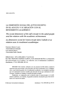 La Dimensión Social del Autoconcepto en el Adulto y su - e