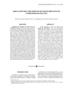 simulación del crecimiento de maíces precoces en condiciones