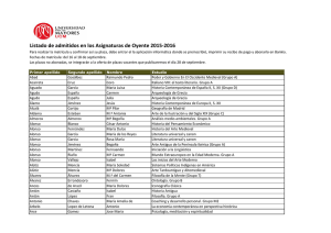 Listado de admitidos en los Asignaturas de Oyente 2015-2016