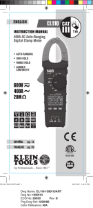 400A AC Auto-Ranging Digital Clamp Meter (CL110) Instructions