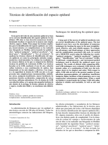 T&eacute;cnicas de Identificaci&oacute;n del Espacio Epidural: Revisi&oacute;n