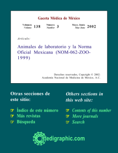 Animales de laboratorio y la Norma Oficial Mexicana