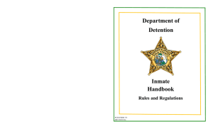 Inmate Handbook Department of Detention