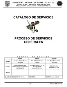Catálogo Servicios Generales - Facultad de Contaduría y