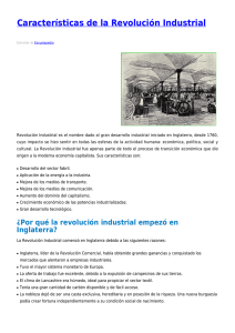 Características de la Revolución Industrial
