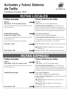 Actuales y Futuro Sistema de Tarifa