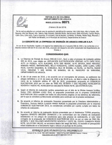 RESOLUCION No. 0071 - Empresa de Energía de Arauca