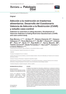 Adicción a la restricción en trastornos alimentarios. Desarrollo del