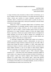 Sistematización ortográfica del chichimeca Juan Baeza López José