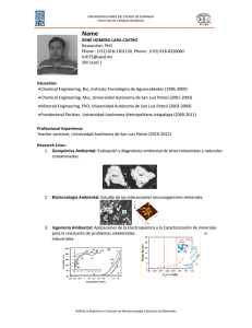 RENÉ HOMERO LARA CASTRO Researcher, PhD Phone : (+52
