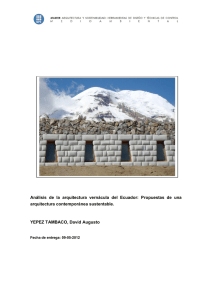 Análisis de la arquitectura vernácula del Ecuador: Propuestas de