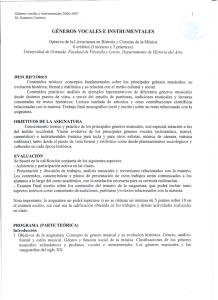 Page 1 Géneros vocales e instrumentales 2006