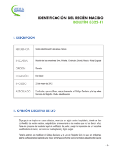 IDENTIFICACIÓN DEL RECIÉN NACIDO BOLETÍN 8322-11