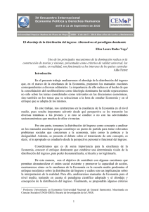 El abordaje de la distribución del ingreso: Alternativas al paradigma