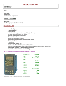 MicroPLC modelo CP21 Bellplast S.R.L. PLC Editor / Compilador