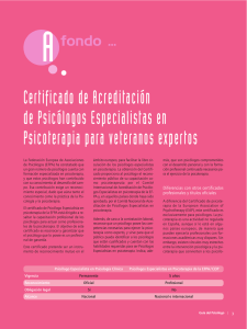 Certificado de Acreditación de Psicólogos Especialistas