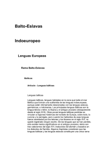 Balto-Eslavas Indoeuropeo