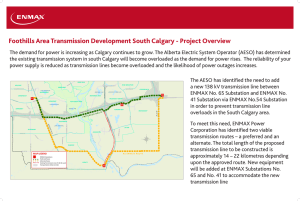 Foothills Area Transmission Development South Calgary