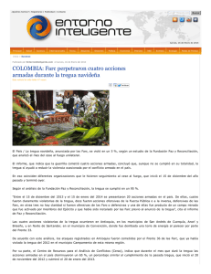 COLOMBIA: Farc perpetraron cuatro acciones armadas