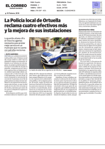 La Policía local de Ortuella reclama cuatro efectivos