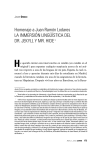 Homenaje a Juan Ramón Lodares LA INMERSIÓN LINGÜÍSTICA