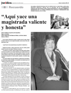 “Aquí yace una magistrada valiente