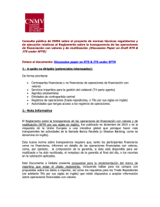 ITS under SFTR - Comisión Nacional del Mercado de Valores