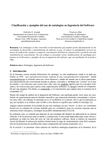 Clasificación y ejemplos del uso de ontologías en Ingeniería del