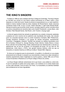 Biografía The King`s Singers - Centro Nacional de Difusión Musical