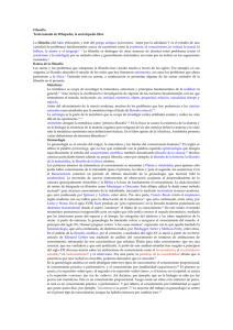 Filosofía Texto tomado de Wikipedia, la enciclopedia libre La