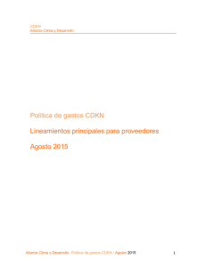 Política de Gastos de CDKN para Proveedores