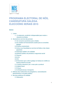programa electoral de nós, candidatura galega. eleccións xerais 2015