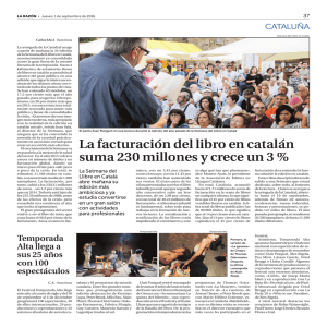 La facturación del libro en catalán suma 230 millones y crece un 3 %