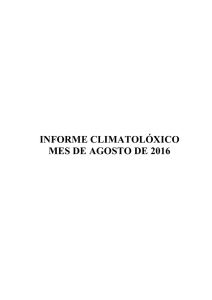 avance do informe climatolóxico de agosto de 2016