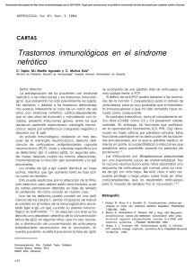 Trastornos inmunológicos en el síndrome nefrótico