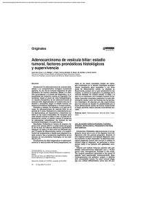Adenocarcinoma de vesícula biliar: estadio tumoral, factores
