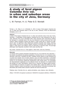 A study of feral pigeon Columba livia var. in urban and suburban