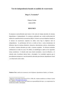 Test de independencia basado en análisis de recurrencia