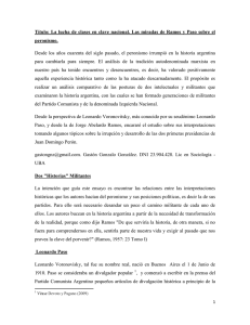 Título: La lucha de clases en clave nacional. Las miradas de Ramos