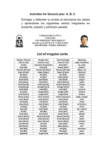 List of irregular verbs - UE Colegio Los Pirineos Don Bosco