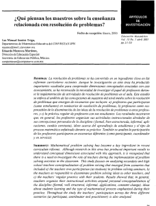 ¿ Qué piensan los maestros sobre la enseñanza relacionada con