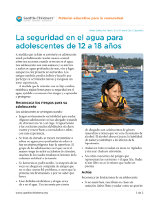 La seguridad en el agua para adolescentes de 12 a 18 años