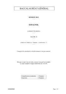 Sujet officiel complet du bac S-ES Espagnol LV1 2011