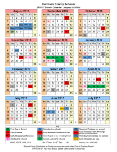 Currituck County Schools August 2016 September 2016 October