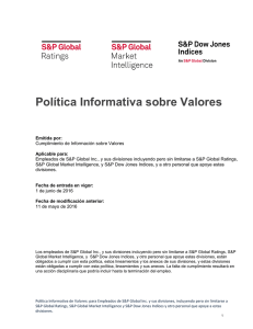 Política Informativa sobre Valores, 1 de junio de 2016