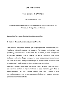 UNE FOIS ENCORE Carta Encíclica de SAN PÍO X