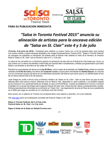 “Salsa in Toronto Festival 2015” anuncia su alineación