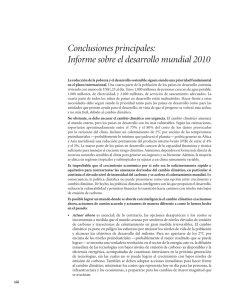 Conclusiones principales: Informe sobre el desarrollo mundial 2010