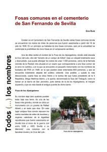 Fosas comunes en el cementerio de San Fernando de Sevilla