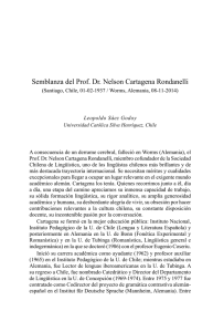 Semblanza del Prof. Dr. Nelson Cartagena Rondanelli